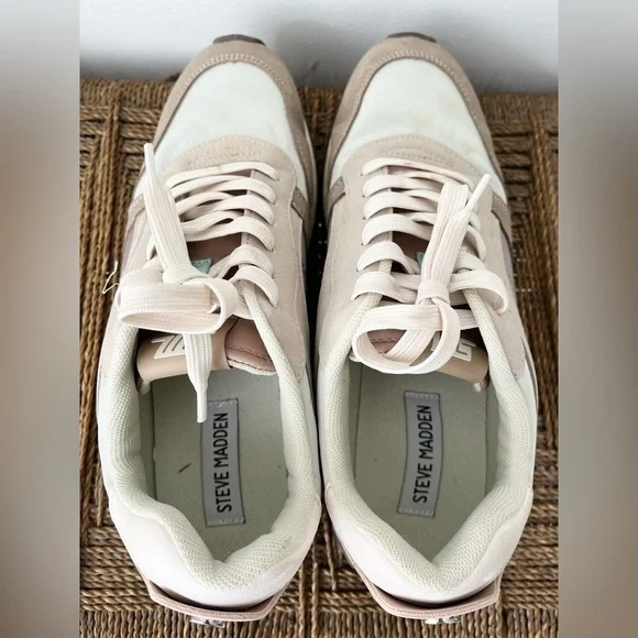 Steve Madden Shoes Women’s 8.5 Kinkade Pastel Sneakers Pink and Brown - Picture 6 of 8